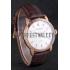 Patek Philippe Calatrava Roze Gold Polished Bezel Brown Leather Bracelet 801430