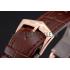 Cheap Patek Philippe Calatrava Rose Gold Dial Roman Numerals Ribbed Bezel Rose Gold Case Brown Leather Strap