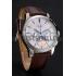 Patek Philippe Chronograph White Dial Blue Hands Stainless Steel Case Brown Leather Strap