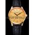 Patek Philippe Calatrava Gold Dial Gold Case Black Leather Strap