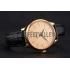 Patek Philippe Calatrava Gold Dial Gold Case Black Leather Strap