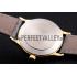 Patek Philippe Calatrava White Dial Gold Case Gray Leather Strap HM03928