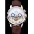 Patek Philippe Perpetual Calendar Tourbillon White Dial Stainless Steel Case Brown Leather Strap