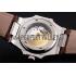 Patek Philippe Nautilus Gray Dial Stainless Steel Case Brown Leather Strap