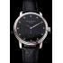 Patek Philippe Calatrava Black Dial Stainless Steel Case Black Leather Strap Replica