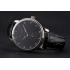 Patek Philippe Calatrava Black Dial Stainless Steel Case Black Leather Strap Replica