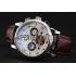 Replica Patek Philippe  Tourbillon Power Reserve Black And White Dial Stainless Steel Case Brown Leather Strap