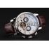 Replica Patek Philippe  Tourbillon Power Reserve Black And White Dial Stainless Steel Case Brown Leather Strap