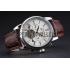 Patek Philippe Grand Complications Stainless Steel Case White Dial Roman Numerals Brown Leather Strap 622254