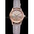 Replica Patek Philippe Calatrava Gray Dial Diamond Markings Rose Gold Case Gray Leather Strap