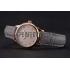 Replica Patek Philippe Calatrava Gray Dial Diamond Markings Rose Gold Case Gray Leather Strap