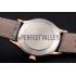 Replica Patek Philippe Calatrava Gray Dial Diamond Markings Rose Gold Case Gray Leather Strap