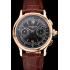 Swiss Patek Philippe 5170J Chronograph Black Dial Rose Gold Case Brown Leather Strap