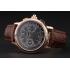 Swiss Patek Philippe 5170J Chronograph Black Dial Rose Gold Case Brown Leather Strap