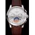 Patek Philippe Chronograph White Dial Stainless Steel Case Brown Leather Strap Replica