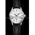 Patek Philippe Calatrava White Dial Roman Numerals Stainless Steel Case Black Leather Strap