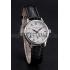 Patek Philippe Calatrava White Dial Roman Numerals Stainless Steel Case Black Leather Strap