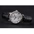 Patek Philippe Calatrava White Dial Roman Numerals Stainless Steel Case Black Leather Strap