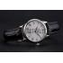 Patek Philippe Calatrava White Dial Roman Numerals Stainless Steel Case Black Leather Strap