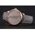 Cheap Patek Philippe Calatrava Gray Dial Diamond Markings Rose Gold Case Gray Leather Strap