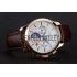 Cheap Patek Philippe Chronograph White Dial Rose Gold Case Brown Leather Strap