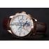 Cheap Patek Philippe Chronograph White Dial Rose Gold Case Brown Leather Strap