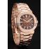 Replica Swiss Patek Philippe Nautilus Dark Brown Dial Stainless Steel Bracelet 1453949