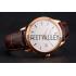 Swiss Patek Philippe Calatrava White Dial Rose Gold Case Brown Leather Strap