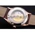 Swiss Patek Philippe Calatrava White Dial Rose Gold Case Brown Leather Strap