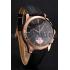 Patek Philippe Chronograph Black Dial Rose Gold Case Black Leather Strap