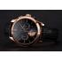 Patek Philippe Chronograph Black Dial Rose Gold Case Black Leather Strap