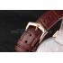 Cheap Patek Philippe Calatrava Roze Gold Ribbed Bezel Brown Leather Bracelet 801434