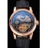 Patek Philippe Dual Time Moonphase Tourbillon Black Skeletonised Rose Gold Case Black Leather Strap