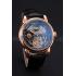 Patek Philippe Dual Time Moonphase Tourbillon Black Skeletonised Rose Gold Case Black Leather Strap