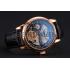 Patek Philippe Dual Time Moonphase Tourbillon Black Skeletonised Rose Gold Case Black Leather Strap