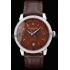 Patek Philippe Swiss Calatrava Ribbed Bezel Brown Dial Brown Leather Strap 7658 Replica