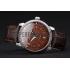 Patek Philippe Swiss Calatrava Ribbed Bezel Brown Dial Brown Leather Strap 7658 Replica