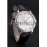 Patek Philippe Calatrava Date White Embossed Dial Stainless Steel Case Black Leather Strap