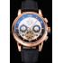 Patek Philippe Perpetual Calendar Tourbillon Two Tone Dial Rose Gold Case Black Leather Strap