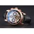 Patek Philippe Perpetual Calendar Tourbillon Two Tone Dial Rose Gold Case Black Leather Strap