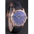 Patek Philippe Calatrava Roze Gold Polished Bezel Black Leather Bracelet 801435 Replica