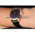 Patek Philippe Calatrava Roze Gold Polished Bezel Black Leather Bracelet 801435 Replica