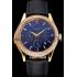 Replica Swiss Patek Philippe Grand Complications Perpetual Calendar Blue Dial Gold Case Diamond Bezel Black Leather Strap