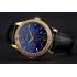 Replica Swiss Patek Philippe Grand Complications Perpetual Calendar Blue Dial Gold Case Diamond Bezel Black Leather Strap