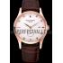 Patek Philippe Calatrava White Dial Diamond Numerals Rose Gold Case Brown Leather Strap  622834