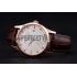 Patek Philippe Calatrava White Dial Diamond Numerals Rose Gold Case Brown Leather Strap  622834