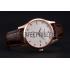 Patek Philippe Calatrava White Dial Diamond Numerals Rose Gold Case Brown Leather Strap  622834