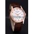 Patek Philippe Calatrava White Dial Diamond Numerals Rose Gold Case Brown Leather Strap  622834