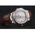 Patek Philippe Nautilus White Dial Stainless Steel Case Brown Leather Strap