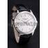 Swiss Patek Philippe Calatrava Silver Dial Stainless Steel Case Black Leather Strap